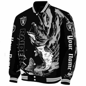 customized las vegas raiders fishing passion black white jacket best selling