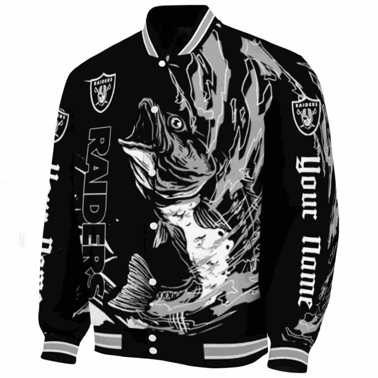 customized las vegas raiders fishing passion black white jacket best selling