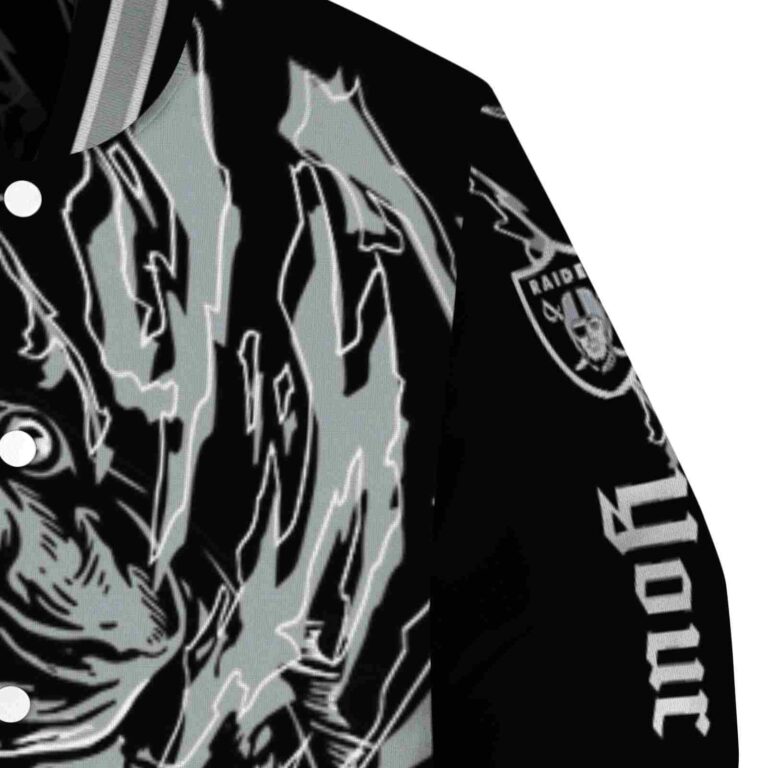 customized las vegas raiders fishing passion black white jacket premium grade