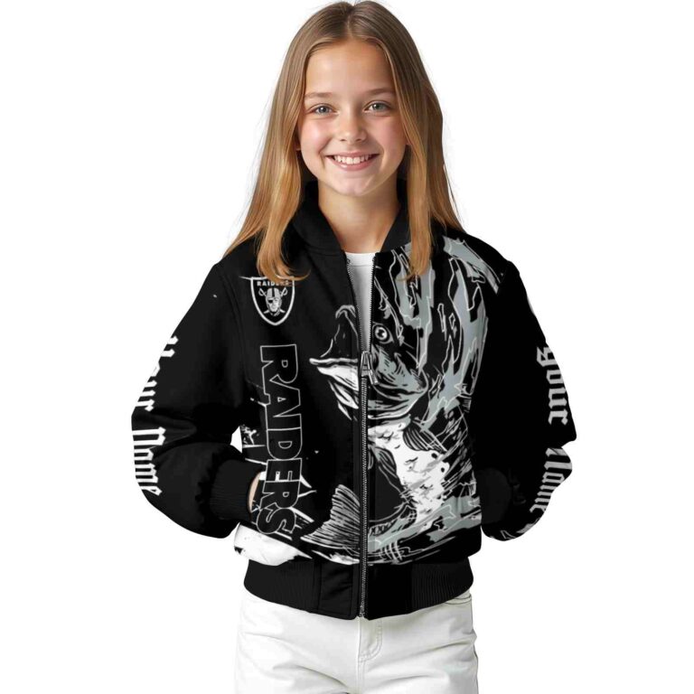 customized las vegas raiders fishing passion black white jacket top rated