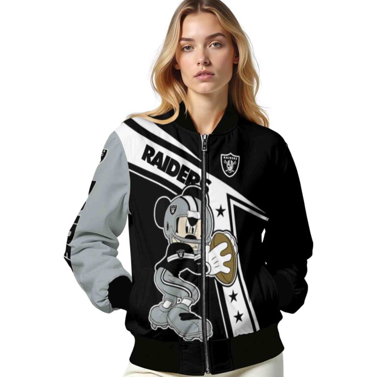 customized las vegas raiders mickey football black white jacket latest model