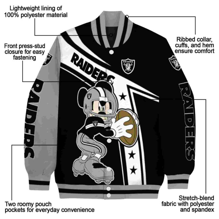 customized las vegas raiders mickey football black white jacket new arrival