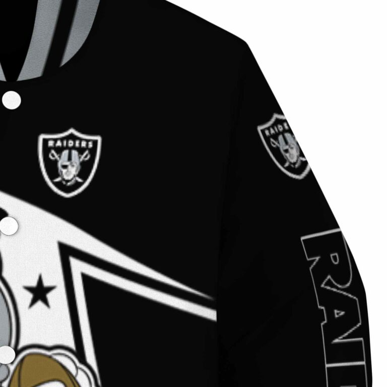 customized las vegas raiders mickey football black white jacket premium grade