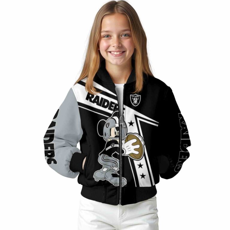 customized las vegas raiders mickey football black white jacket top rated
