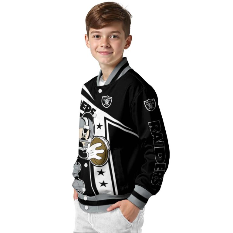 customized las vegas raiders mickey football black white jacket trendy