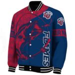 customized liberty flames fishing rod blue jacket best selling