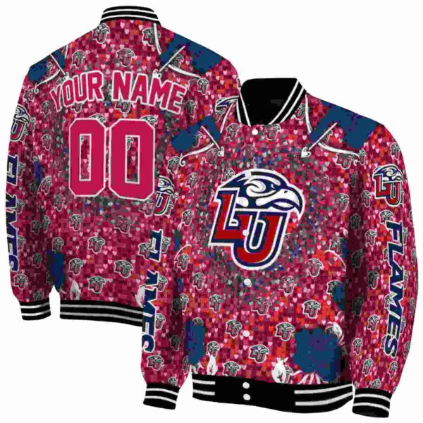 customized liberty flames heart explosion red jacket fashion forward