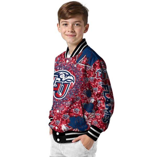customized liberty flames heart explosion red jacket trendy