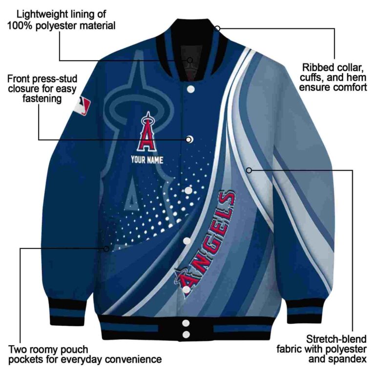 customized los angeles angels wave patterns blue jacket new arrival