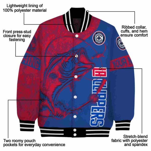 customized los angeles clippers fishing rod blue jacket new arrival