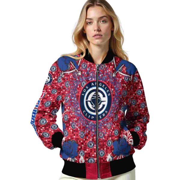 customized los angeles clippers heart explosion red jacket latest model