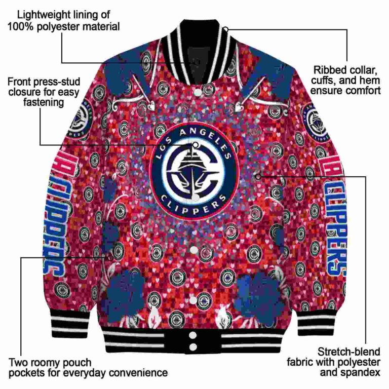 customized los angeles clippers heart explosion red jacket new arrival