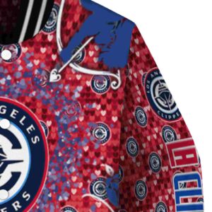 customized los angeles clippers heart explosion red jacket premium grade