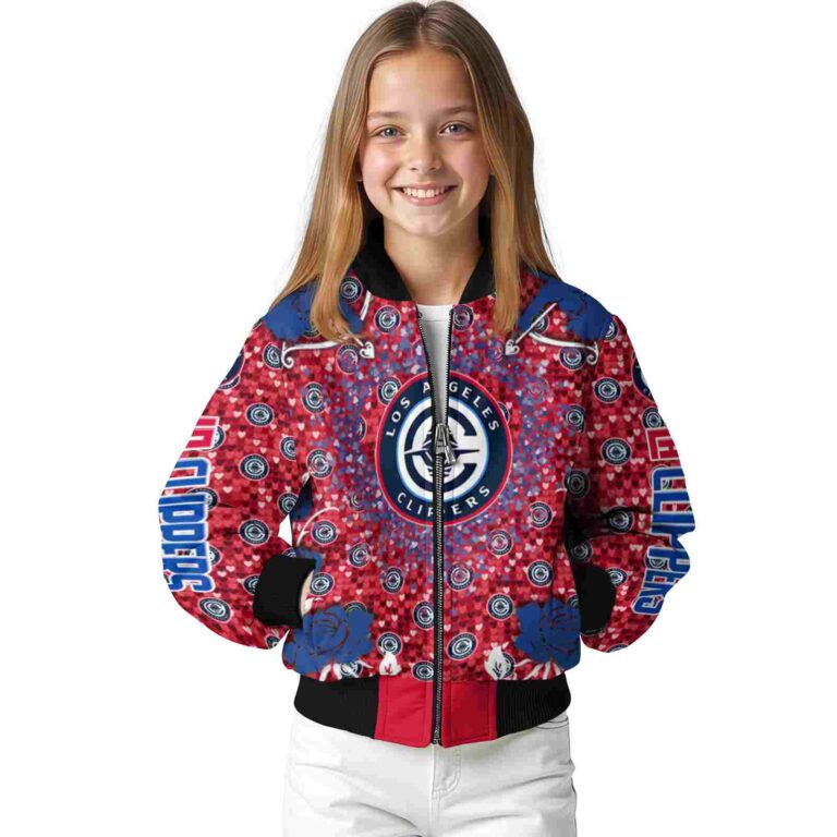 customized los angeles clippers heart explosion red jacket top rated
