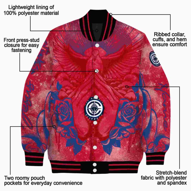 customized los angeles clippers praying hands red jacket new arrival