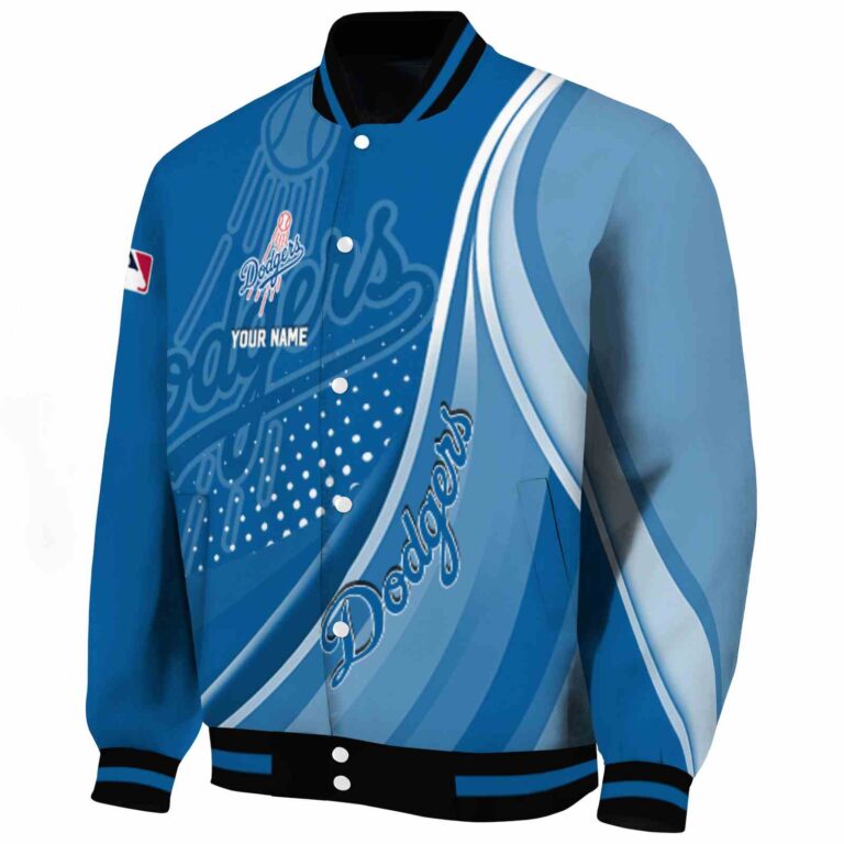 customized los angeles dodgers wave patterns blue jacket best selling