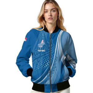customized los angeles dodgers wave patterns blue jacket latest model