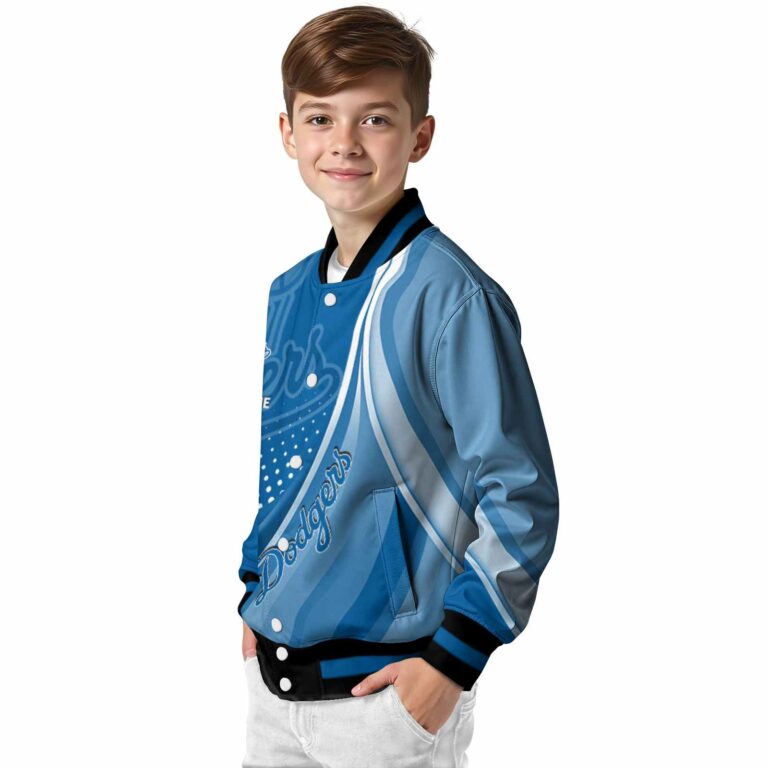 customized los angeles dodgers wave patterns blue jacket trendy