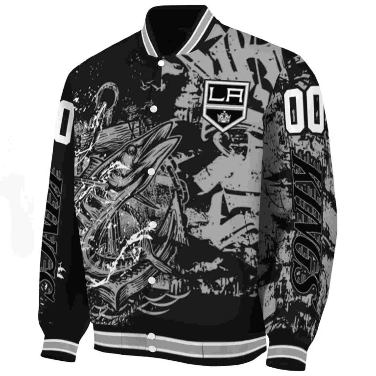 customized los angeles kings fishing art black jacket best selling