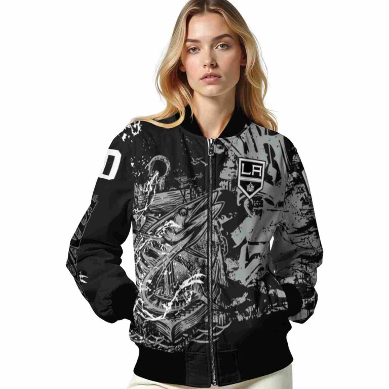 customized los angeles kings fishing art black jacket latest model