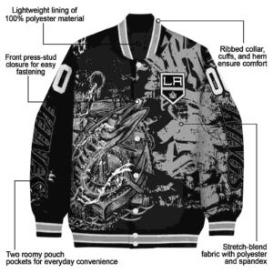 customized los angeles kings fishing art black jacket new arrival