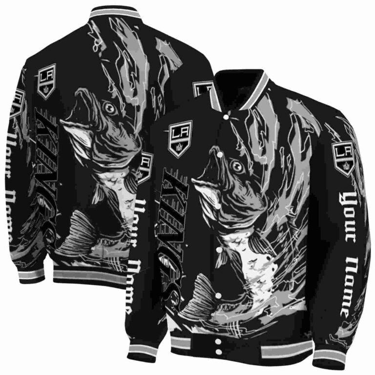 customized los angeles kings fishing passion black white jacket fashion forward