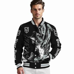 customized los angeles kings fishing passion black white jacket high quality
