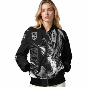 customized los angeles kings fishing passion black white jacket latest model