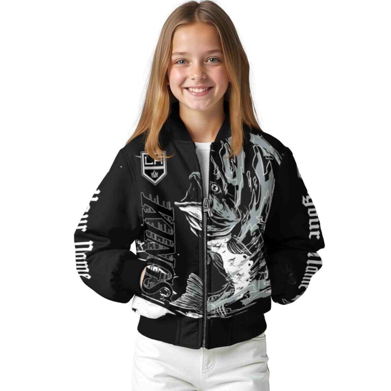 customized los angeles kings fishing passion black white jacket top rated