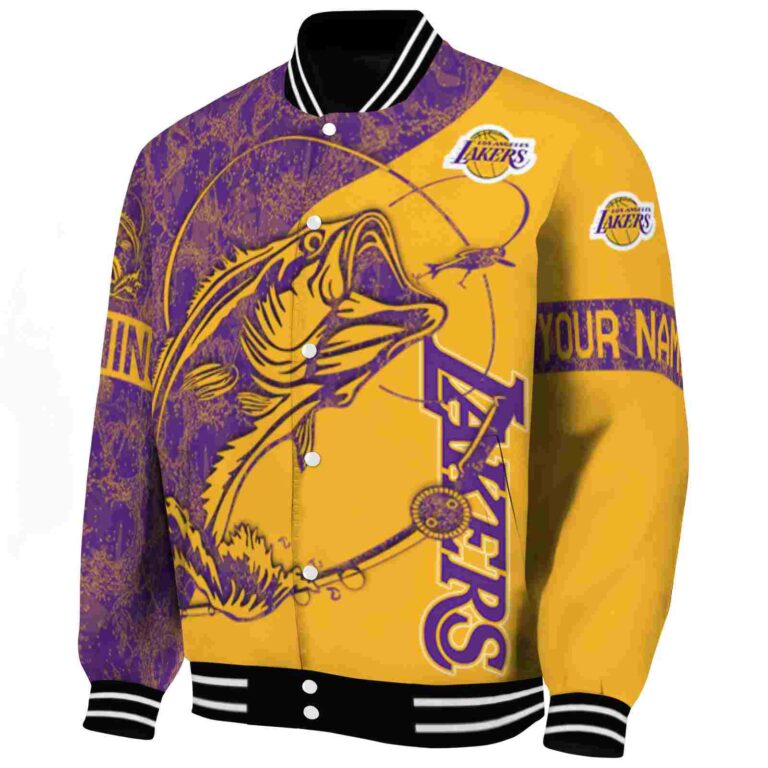 customized los angeles lakers fishing rod gold jacket best selling