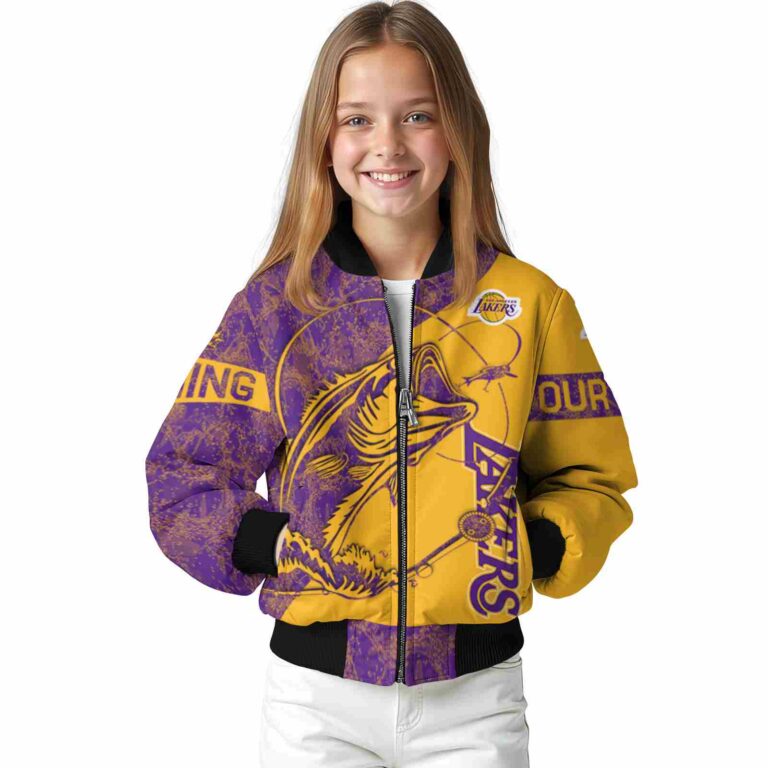 customized los angeles lakers fishing rod gold jacket top rated