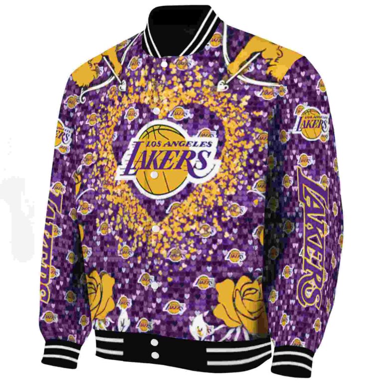 customized los angeles lakers heart explosion purple jacket best selling