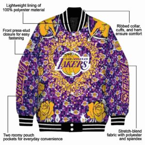 customized los angeles lakers heart explosion purple jacket new arrival