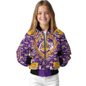 customized los angeles lakers heart explosion purple jacket top rated