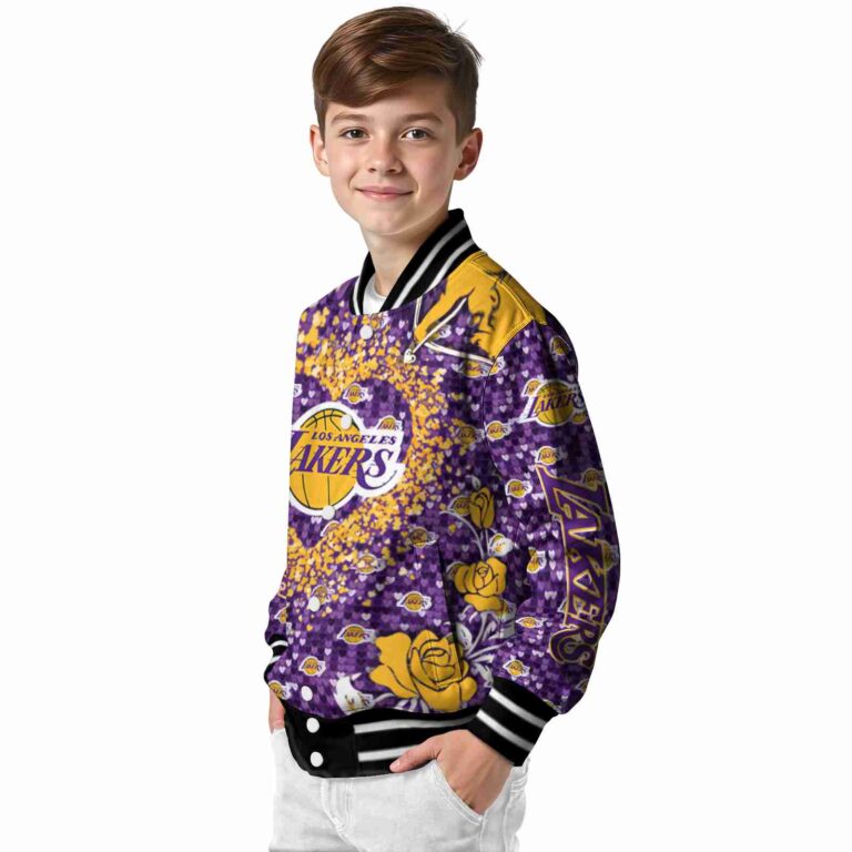 customized los angeles lakers heart explosion purple jacket trendy