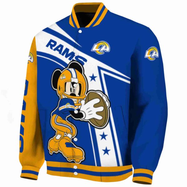 customized los angeles rams mickey football blue white jacket best selling