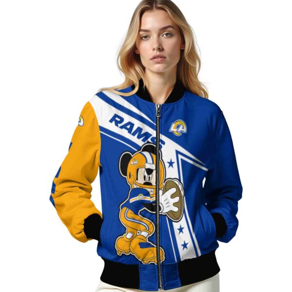 customized los angeles rams mickey football blue white jacket latest model