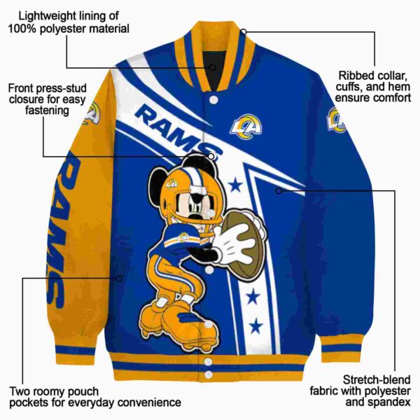 customized los angeles rams mickey football blue white jacket new arrival