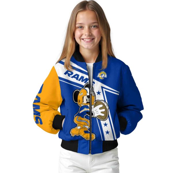 customized los angeles rams mickey football blue white jacket top rated