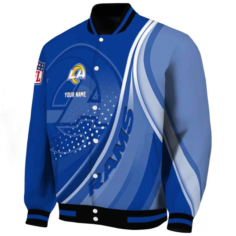 customized los angeles rams wave patterns blue jacket best selling