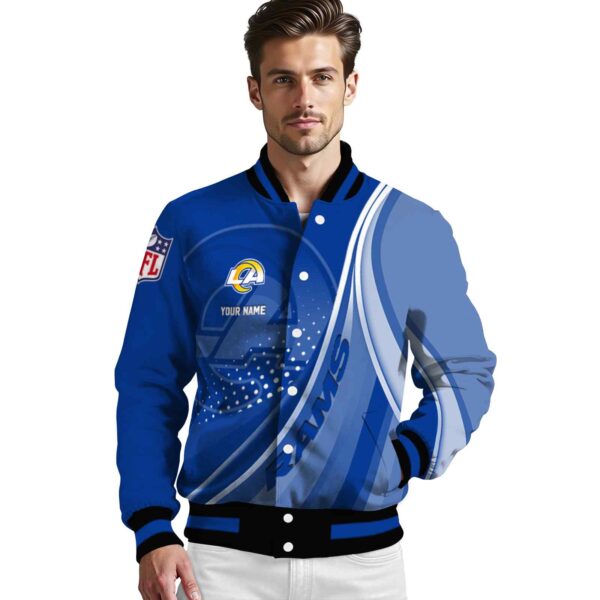 customized los angeles rams wave patterns blue jacket high quality