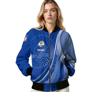 customized los angeles rams wave patterns blue jacket latest model