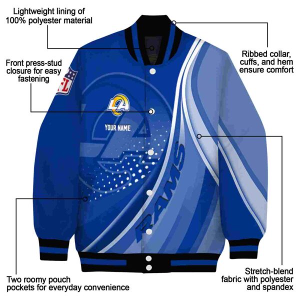customized los angeles rams wave patterns blue jacket new arrival