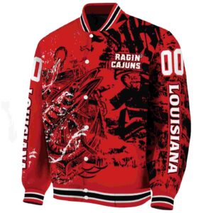 customized louisiana ragin cajuns fishing art red jacket best selling