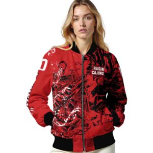 customized louisiana ragin cajuns fishing art red jacket latest model