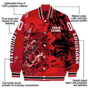 customized louisiana ragin cajuns fishing art red jacket new arrival
