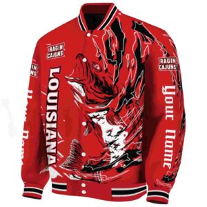 customized louisiana ragin cajuns fishing passion red white jacket best selling