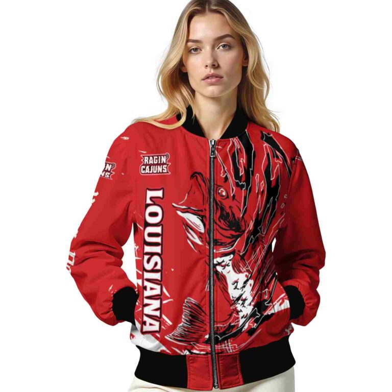 customized louisiana ragin cajuns fishing passion red white jacket latest model