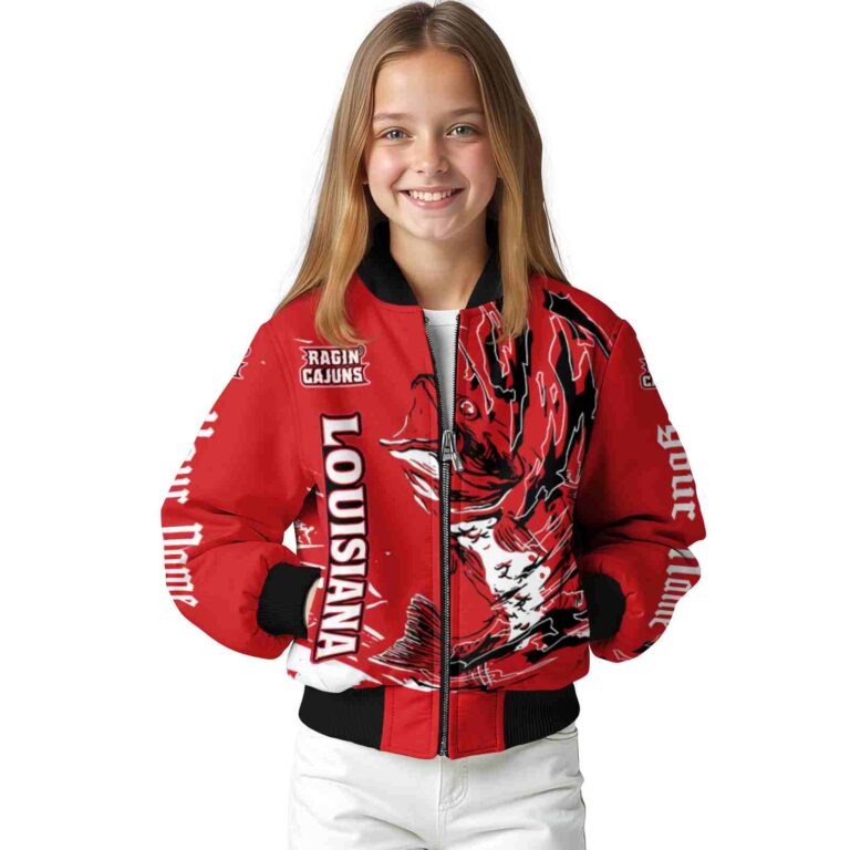 customized louisiana ragin cajuns fishing passion red white jacket top rated