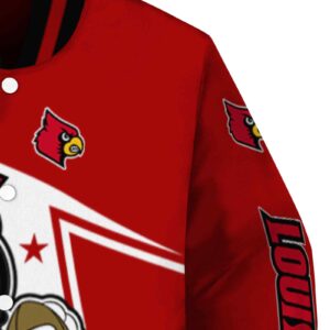 customized louisville cardinals mickey football red white jacket premium grade